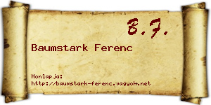 Baumstark Ferenc névjegykártya